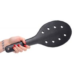 XR Brands Spanking Rounded Paddle With Holes Black