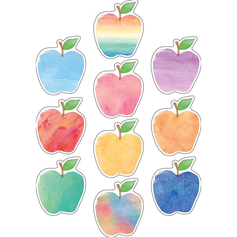 Teacher Created Resources WATERCOLOR APPLES ACCENTS