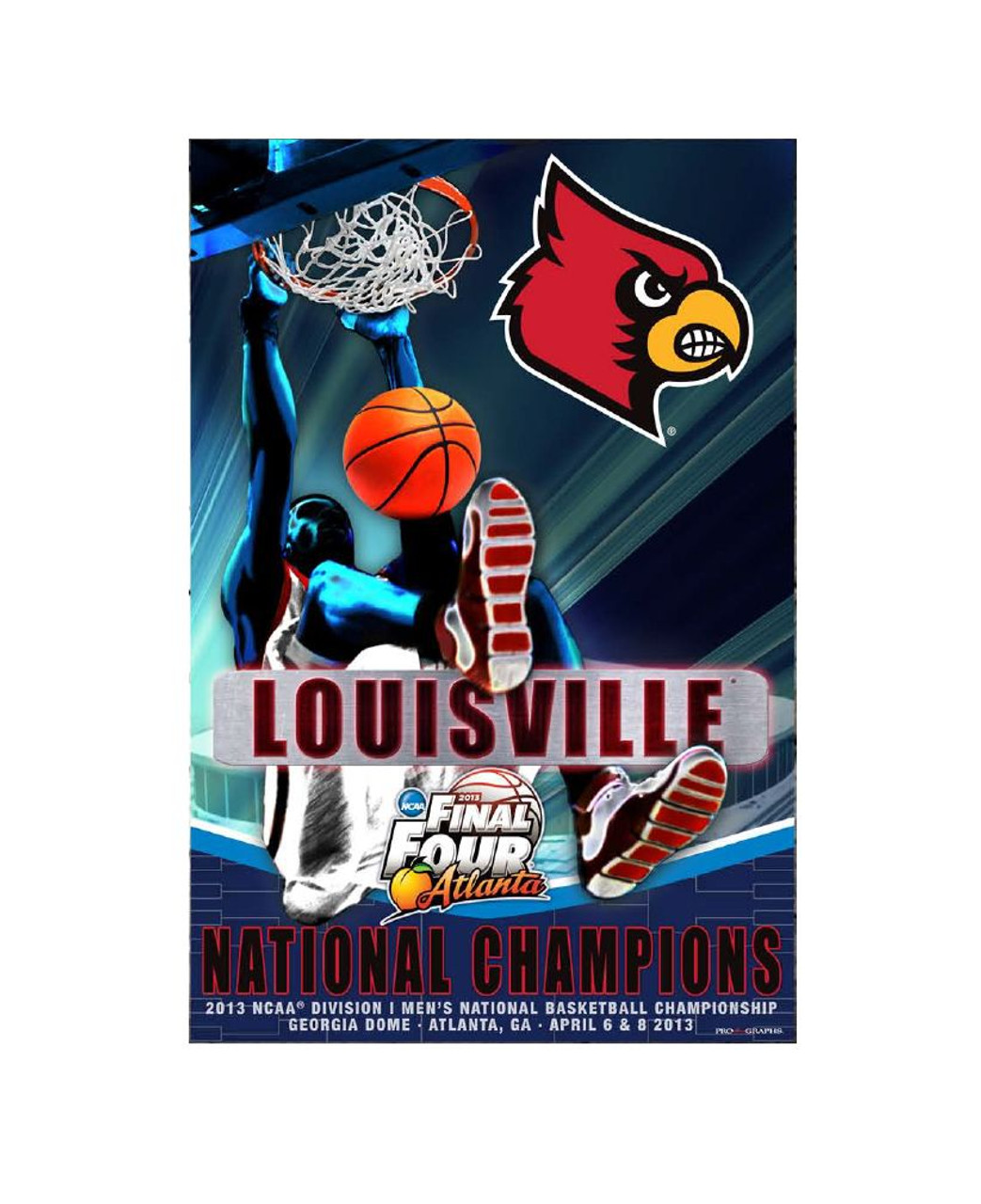 Pro Graphs Louisville Cardinals Poster - 2013 NCAA Basketball Champions