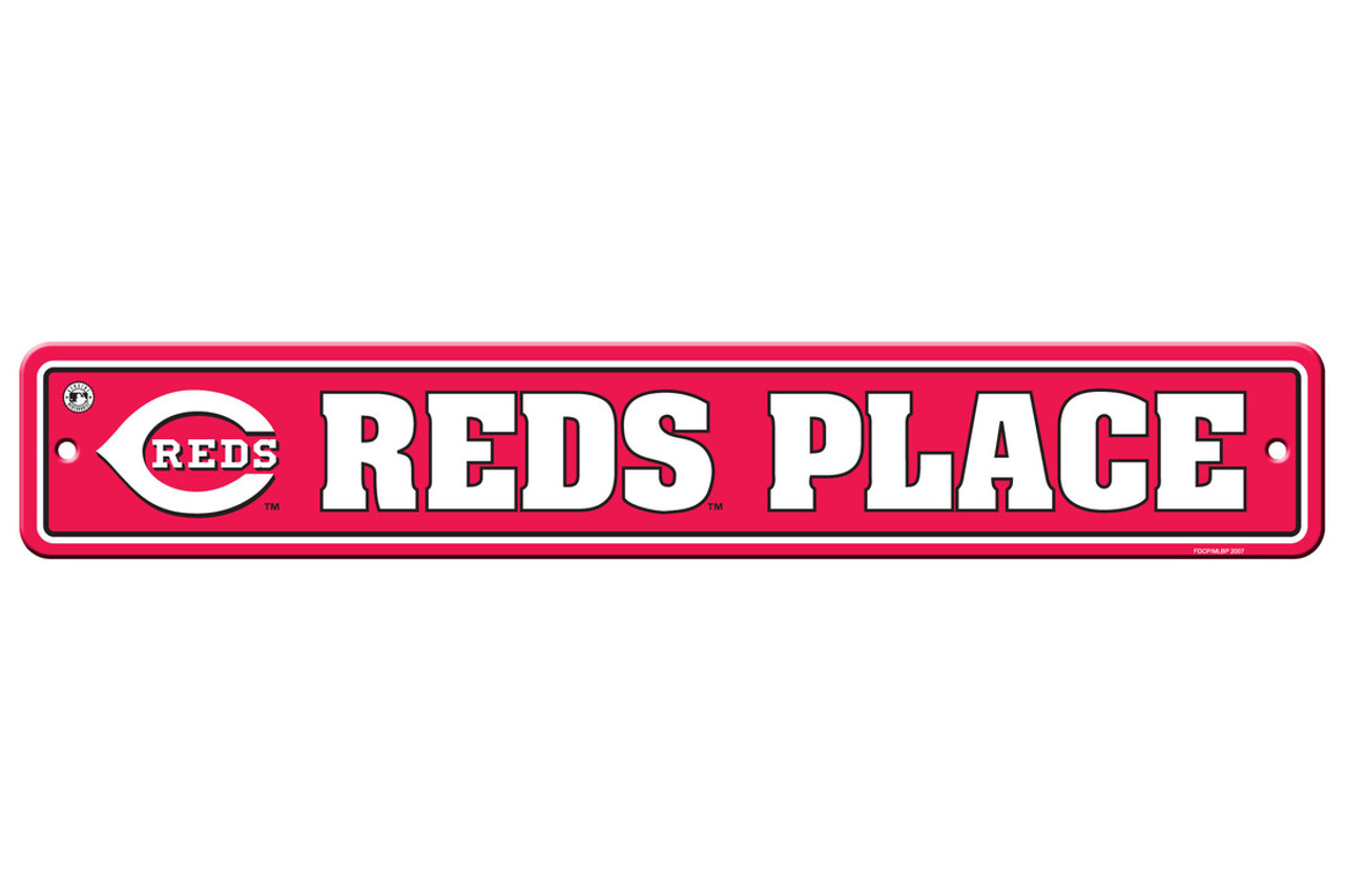 Fremont Die Cincinnati Reds Sign 4x24 Plastic Street Style