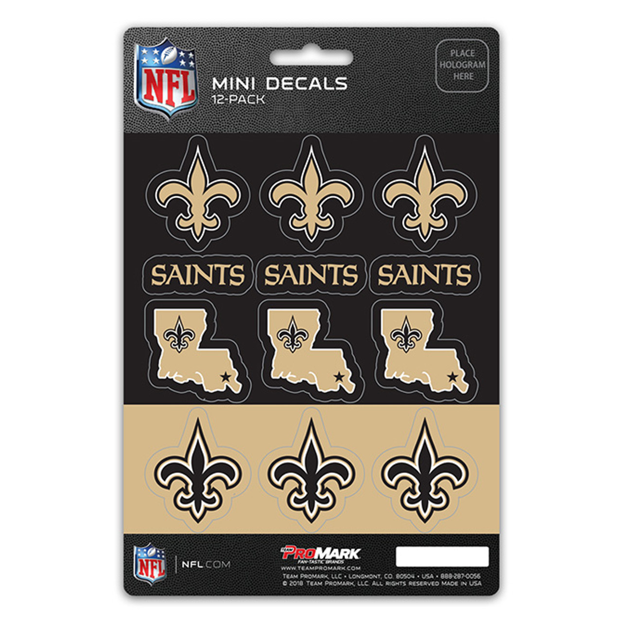 Team ProMark New Orleans Saints Decal Set Mini 12 Pack