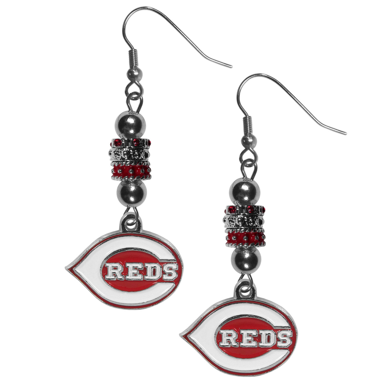 Siskiyou Cincinnati Reds Earrings Fish Hook Post Euro Style