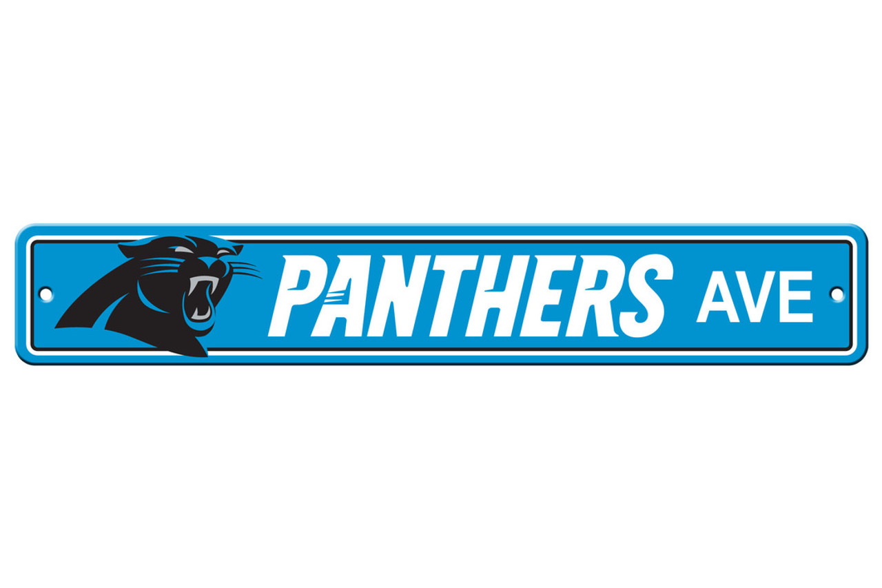 Fremont Die Carolina Panthers Sign 4x24 Plastic Street Style