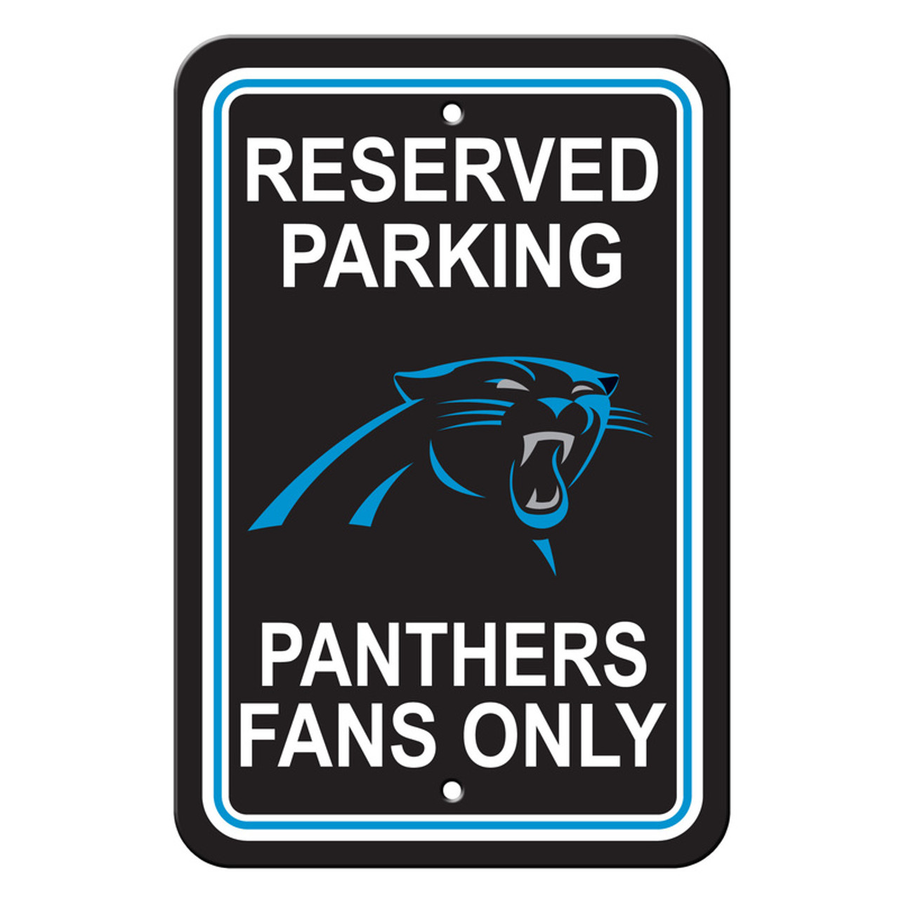 Fremont Die Carolina Panthers Sign - Plastic - Reserved Parking - 12 in x 18 in