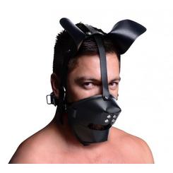 XR LLC Master Series Pup Puppy Play Hood and Breathable Ball gag 0.67 Pound Black