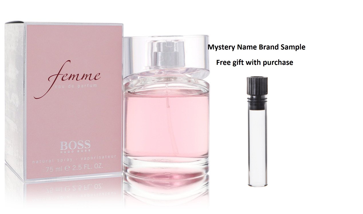 Hugo Boss Boss Femme by Hugo Boss Eau De Parfum Spray 2.5 oz And a Mystery Name brand sample vile