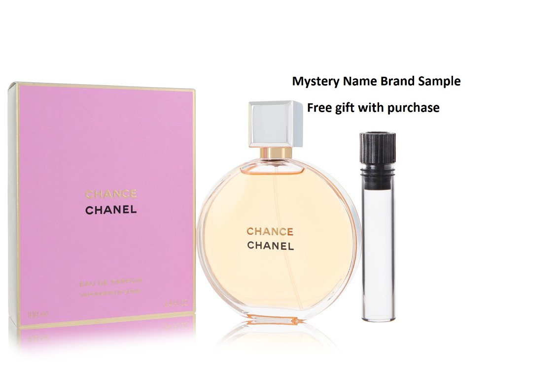 Chanel Chance by Chanel Eau De Parfum Spray 3.4 oz And a Mystery Name brand  sample vile
