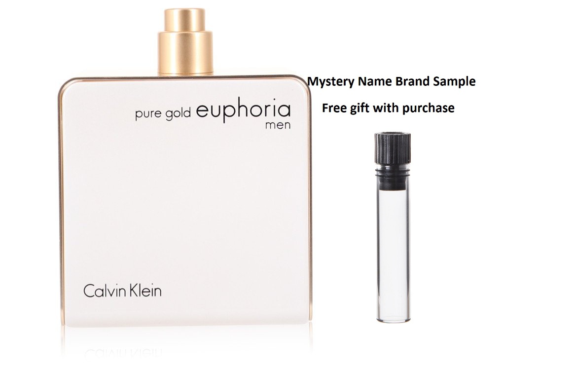 Euphoria Pure Gold by Calvin Klein Eau De Parfum Spray (Tester)  oz And  a Mystery Name brand sample vile