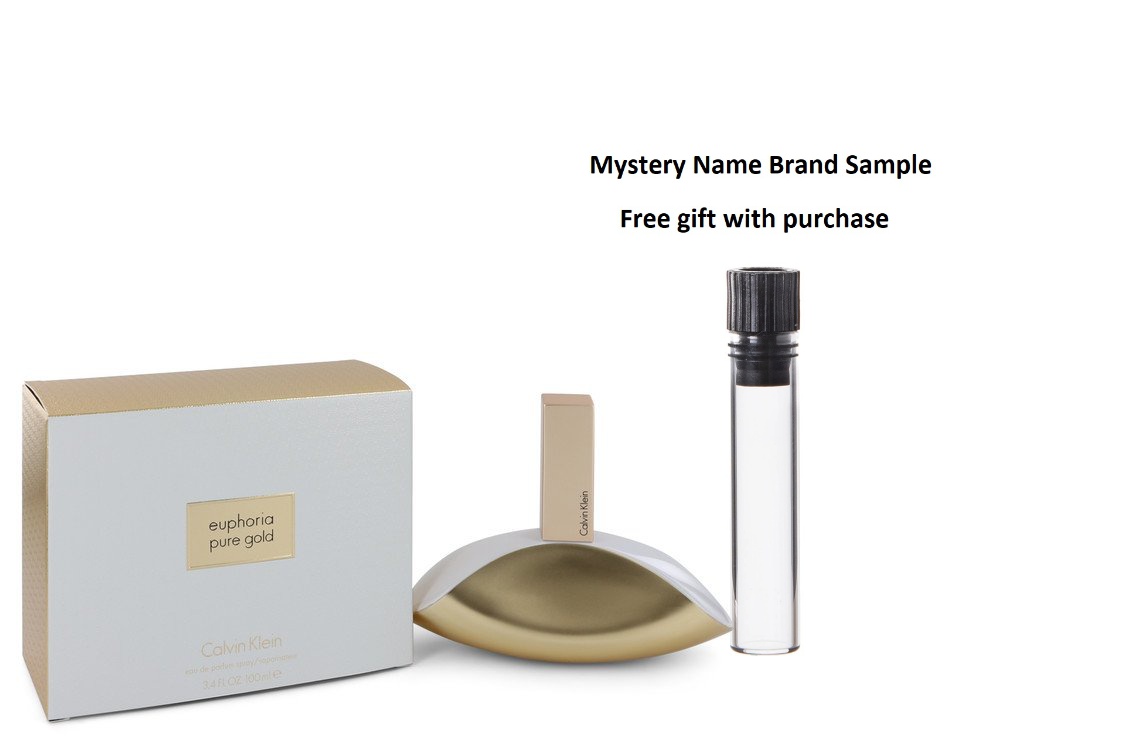 Euphoria Pure Gold by Calvin Klein Eau De Parfum Spray  oz And a Mystery  Name brand sample vile