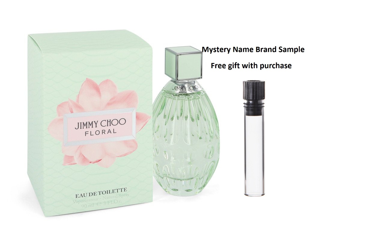 Jimmy Choo Floral by Jimmy Choo Eau De Toilette Spray 3 oz And a Mystery  Name brand sample vile