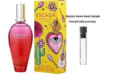 ESCADA FLOR DEL SOL by Escada EDT SPRAY 3.3 OZ (LIMITED EDITION) for WOMEN And a Mystery Name brand sample vile