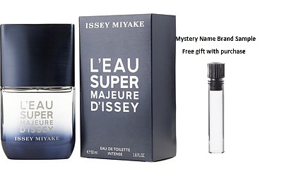 Issey Miyake L'EAU SUPER MAJEURE D'ISSEY by Issey Miyake EDT INTENSE SPRAY 1.6 OZ for MEN And a Mystery Name brand sample vile