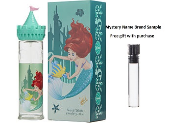 Disney LITTLE MERMAID by Disney PRINCESS ARIEL EDT SPRAY 3.4 OZ (CASTLE PACKAGING) for WOMEN And a Mystery Name brand sample vile