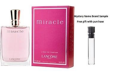 MIRACLE by Lancome EAU DE PARFUM SPRAY 3.4 OZ (NEW PACKAGING) for WOMEN And  a Mystery Name brand sample vile