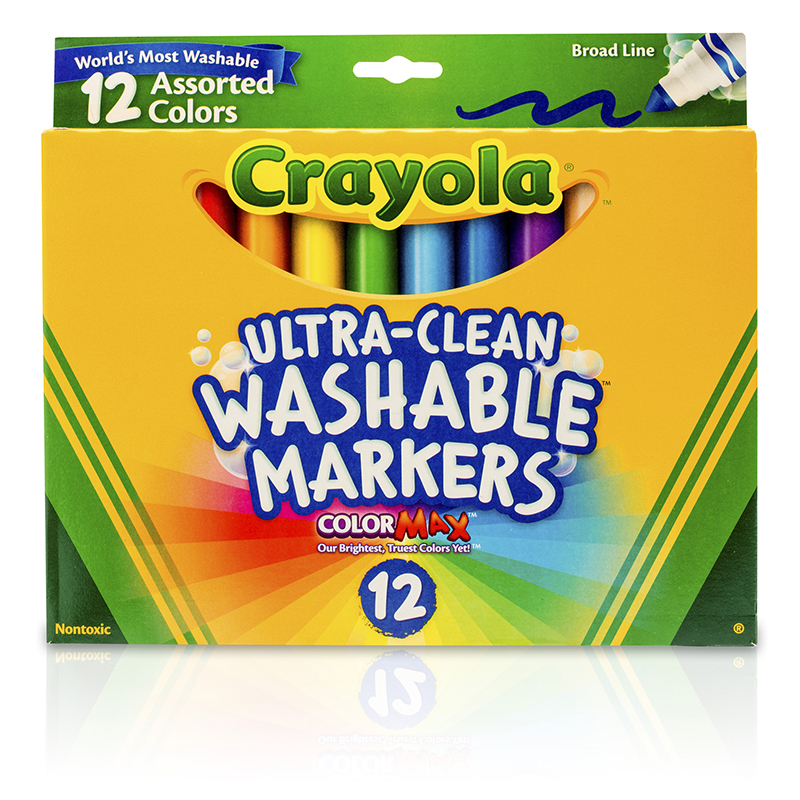 CRAYOLA WASHABLE MARKERS 12CT ASST