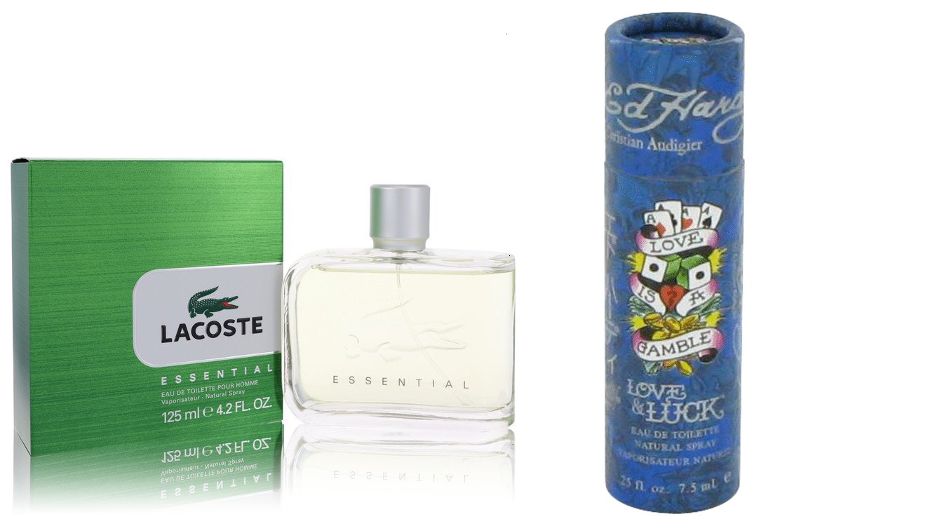 Gift Set Lacoste Essential Eau De Toilette Spray 4.2 And a Love & Luck EDT .25 oz
