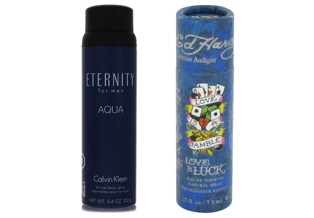 Calvin Klein Gift Set Eternity Aqua Body Spray  oz And a Love & Luck  Mini EDT .25 oz