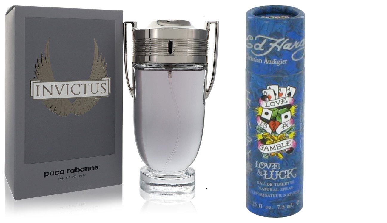Paco Rabanne Gift Set Invictus Eau De Toilette Spray 6.8 oz And a Love & Luck  Mini EDT  .25 oz