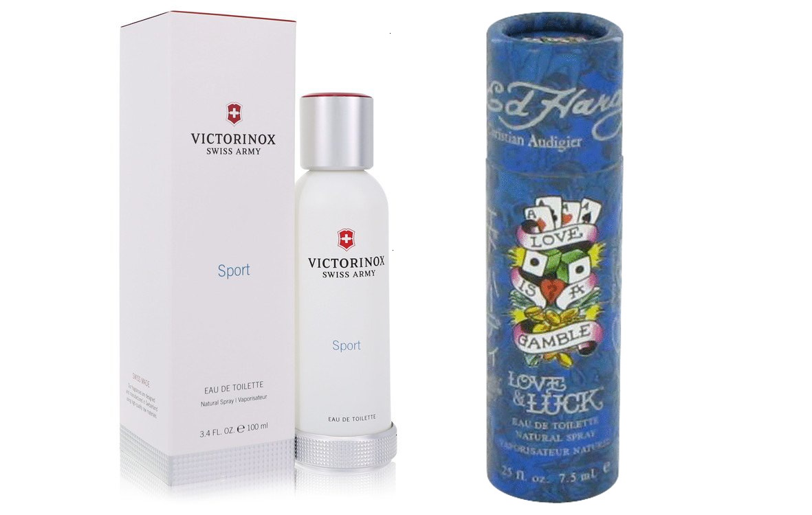 Victorinox Gift Set Swiss Army Classic Sport Eau De Toilette Spray 3.4 oz And a Love & Luck  Mini EDT  .25 oz