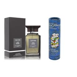 Tom Ford Gift Set Tom Ford Oud Wood Eau De Parfum Spray 3.4 oz And a Love & Luck  Mini EDT  .25 oz