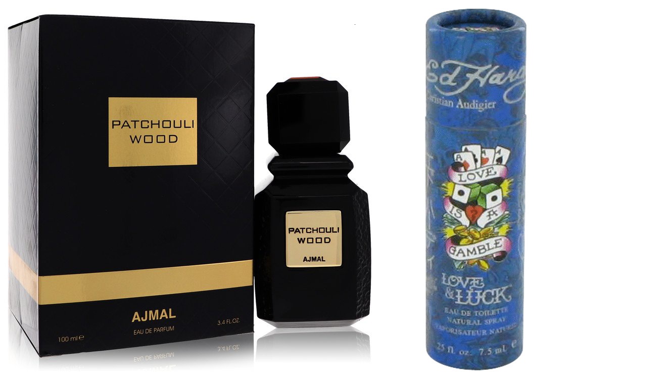 Ajmal Gift Set Ajmal Patchouli Wood Eau De Parfum Spray (Unisex) 3.4 oz And a Love & Luck  Mini EDT  .25 oz