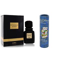 Ajmal Gift Set Ajmal Patchouli Wood Eau De Parfum Spray (Unisex) 3.4 oz And a Love & Luck  Mini EDT  .25 oz