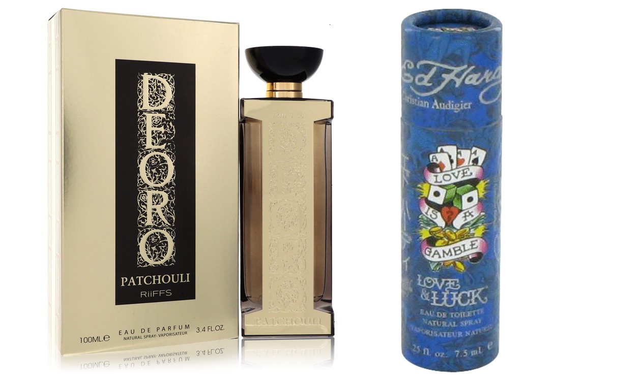 RIIFFS Gift Set Riiffs Deoro Patchouli Eau De Parfum Spray (Unisex) 3.4 oz And a Love & Luck  Mini EDT  .25 oz