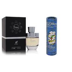 Afnan Gift Set Afnan Rare Carbon Eau De Parfum Spray 3.4 oz And a Love & Luck  Mini EDT  .25 oz