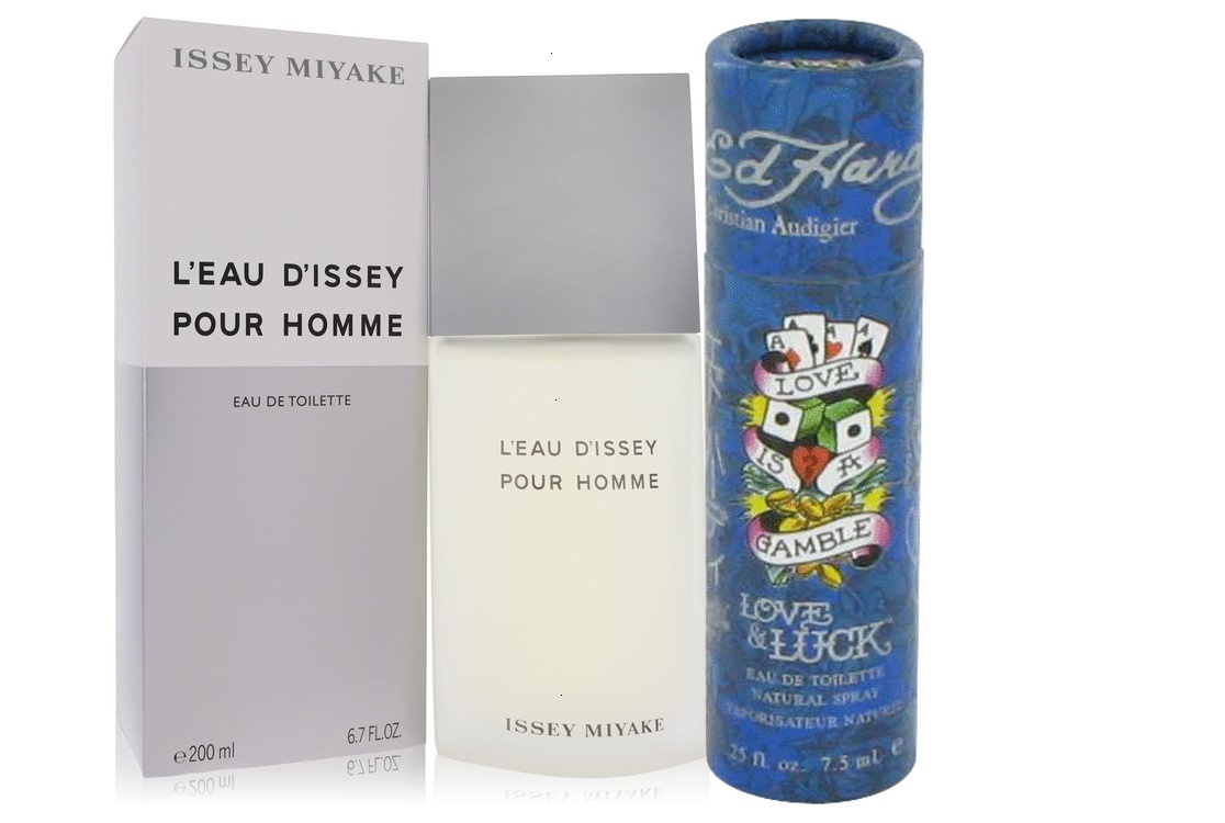 Issey Miyake Gift Set L'EAU D'ISSEY (issey Miyake) Eau De Toilette Spray 6.8 oz And a Love & Luck  Mini EDT  .25 oz