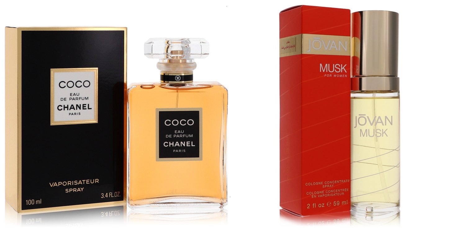 Chanel Set of Womens COCO Chanel EDP Spray 3.4 oz And a JOVAN MUSK Cologne Concentrate Spray 2 oz