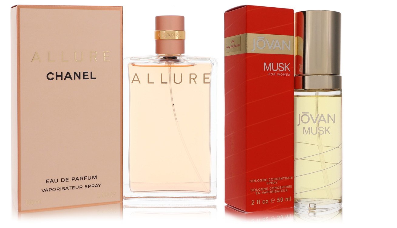 Chanel Set of Womens ALLURE Chanel EDP Spray 3.4 oz And a JOVAN MUSK Cologne Concentrate Spray 2 oz