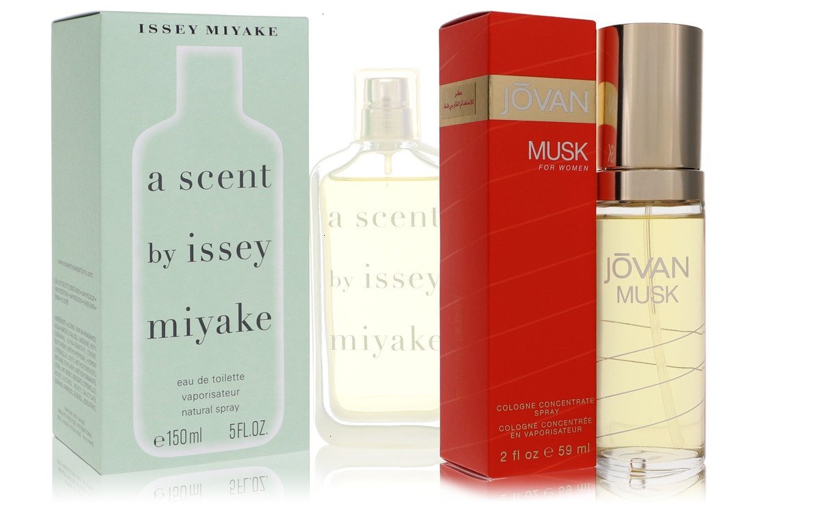 Issey Miyake Set of Womens A Scent Issey Miyake EDT Spray 5 oz And a JOVAN MUSK Cologne Concentrate Spray 2 oz