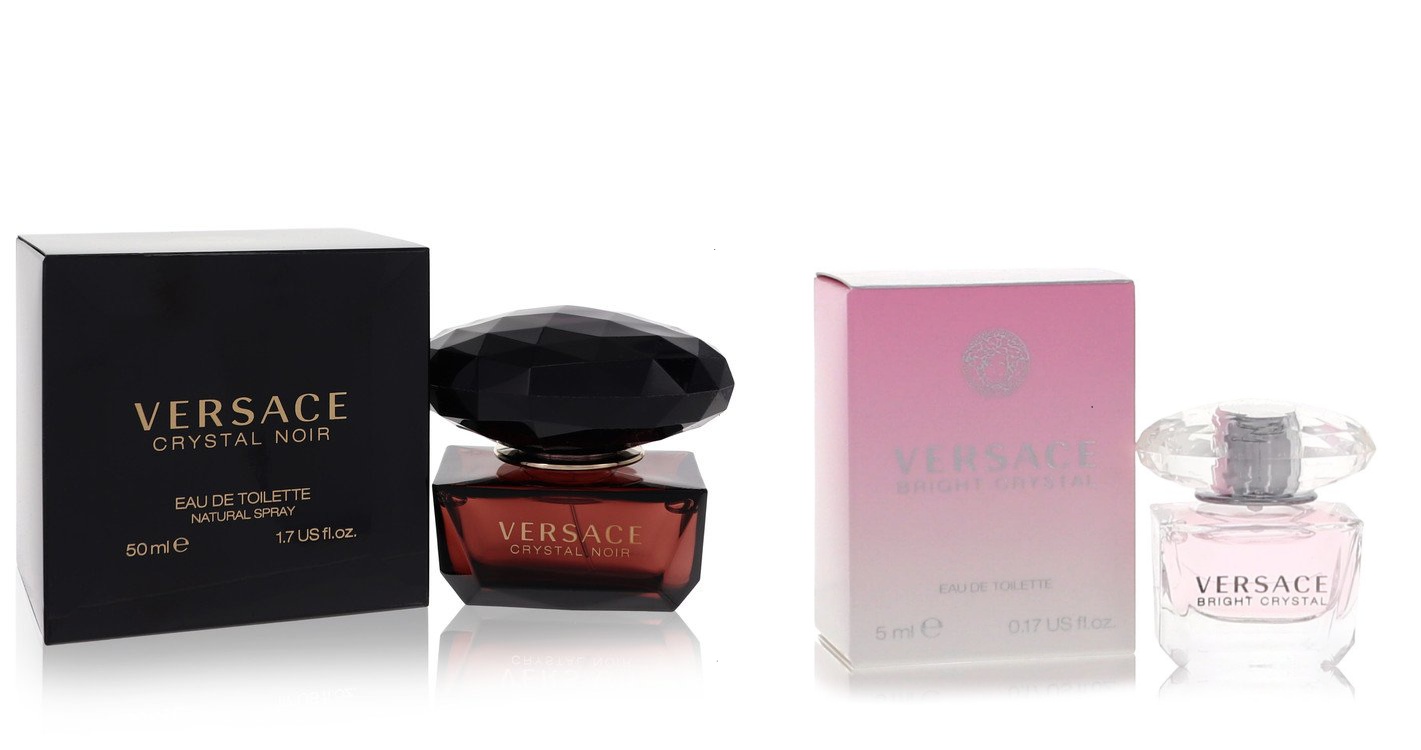 Versace Crystal .17 Set Spray oz Bright EDT And a Crystal of Womens EDT Noir 1.7 oz Mini