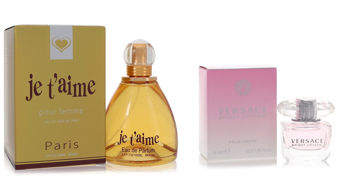 YZY Perfume Set of Womens Je T'aime YZY Perfume EDP Spray 3.3 oz And a  Bright Crystal Mini EDT .17 oz