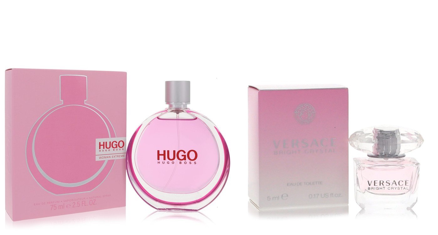 Cologne Bundle of Womens Hugo Extreme by Hugo Boss Eau de Parfum Spray 2.5 oz and A Bright Crystal Mini EDT .17 oz