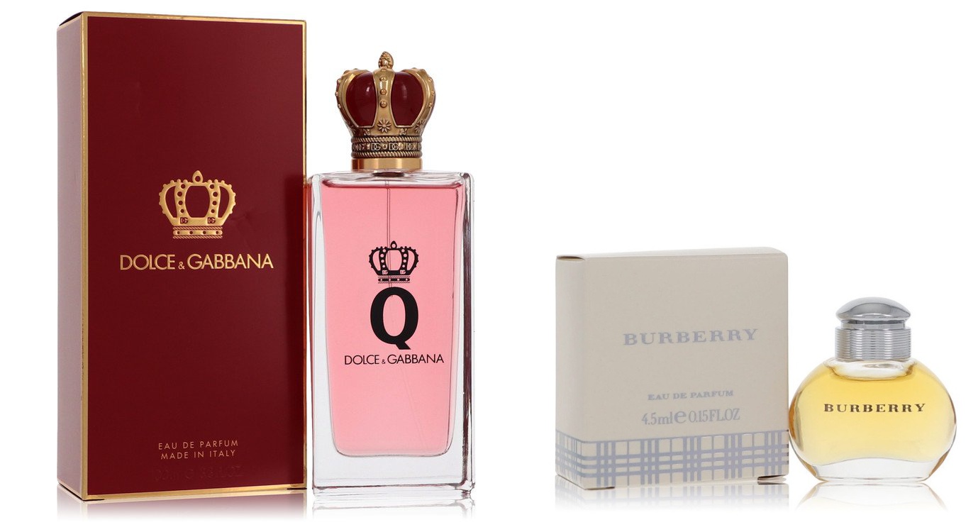 Dolce & Gabbana Set of Womens Q Dolce & Gabbana Dolce & Gabbana EDP Spray 3.3 oz And a BURBERRY Mini EDP .17 oz