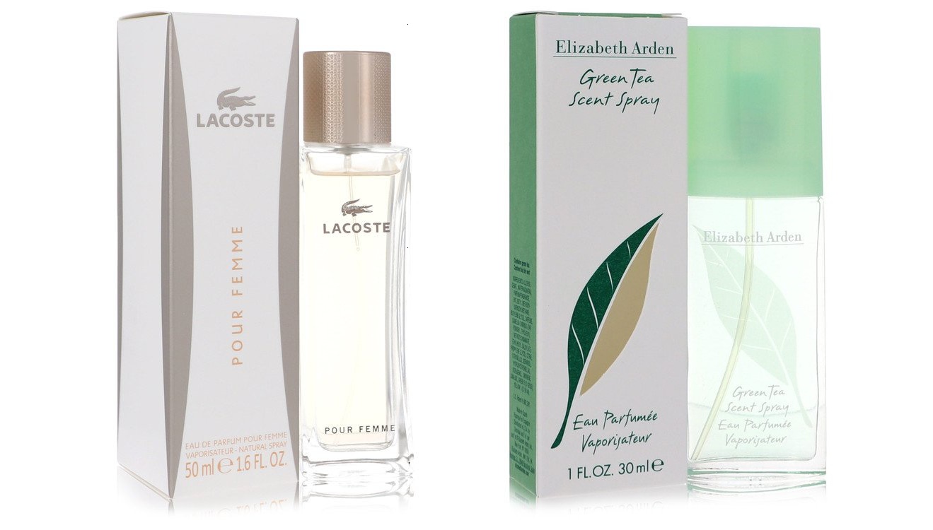 Lacoste Set of Womens Lacoste Pour Femme by Lacoste EDP Spray 1.6 oz And a Pink Sugar Roller Ball .34 oz
