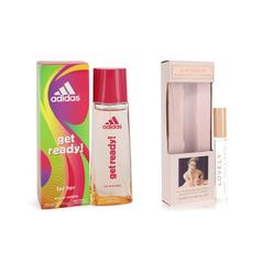 Adidas Cologne bundle of Womens Adidas Get Ready by Adidas Eau De Toilette Spray 1.7 oz And a Lovely Mini EDP Roll-On Pen .34 oz