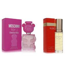 Moschino Set of Womens Moschino Toy 2 Bubble Gum Moschino EDT Spray 3.3 oz And a JOVAN MUSK Cologne Concentrate Spray 2 oz