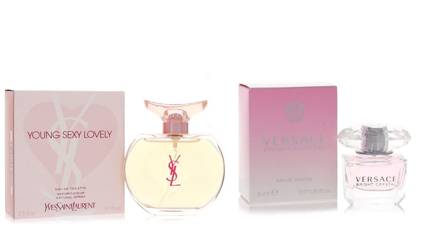 Yves Saint Laurent Set of Womens Young Sexy Lovely Yves Saint Laurent EDT Spray 2.5 oz And a Bright Crystal Mini EDT .17 oz
