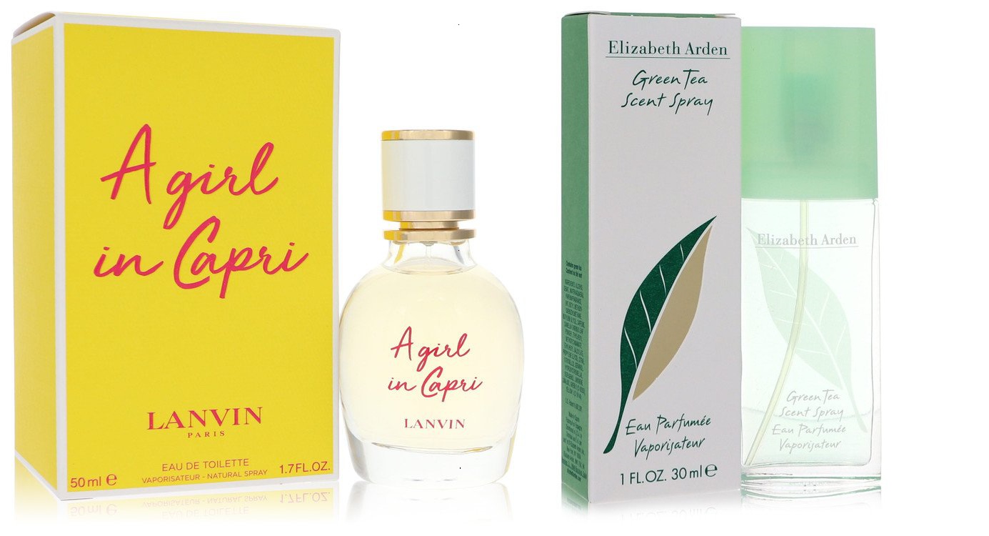 Lanvin Set of Womens A Girl in Capri by Lanvin EDT Spray 1.7 oz And a Pink Sugar Roller Ball .34 oz