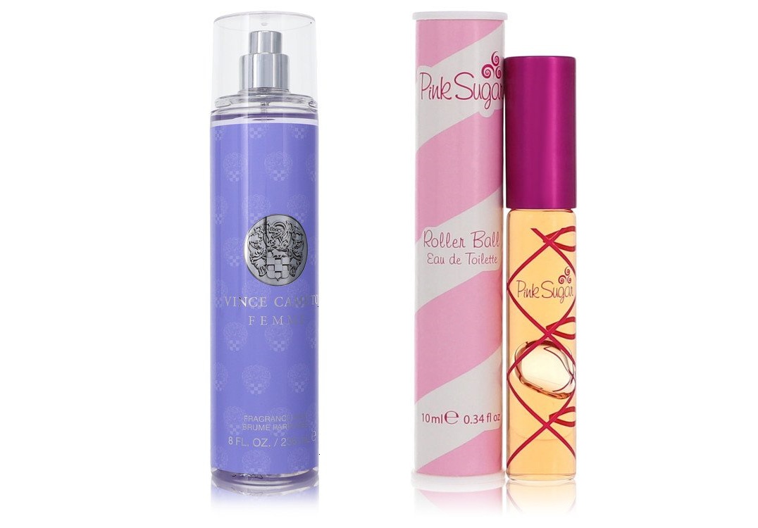 Cologne bundle of Womens Vince Camuto Femme by Vince Camuto Body Spray 8 oz  And a Pink Sugar Roller Ball .34 oz