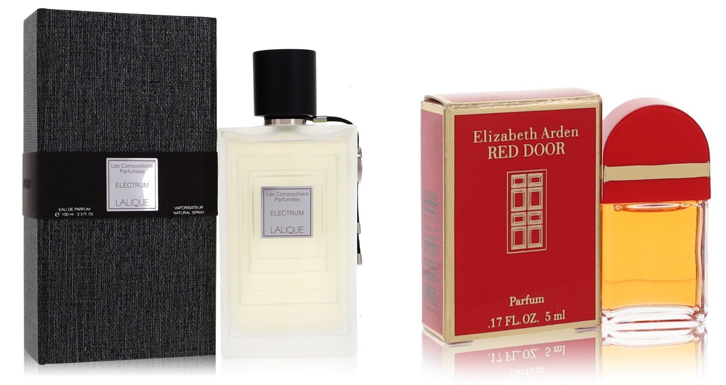 Lalique Set of Womens Les Compositions Parfumees Electrum by Lalique EDP Spray 3.3 oz And a  RED DOOR Mini EDP .17 oz