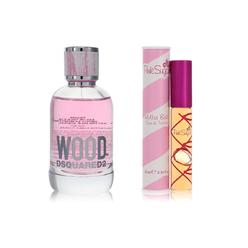 Dsquared2 Cologne bundle of Womens Dsquared2 Wood by Dsquared2 Eau De Toilette Spray (Tester) 3.4 oz And a Pink Sugar Roller Ball .34 oz