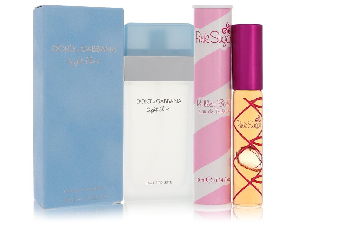 Dolce & Gabbana Cologne bundle of Womens Light Blue by Dolce & Gabbana Eau De Toilette Spray 1.6 oz And a Pink Sugar Roller Ball .34 oz