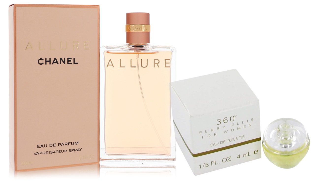 Chanel Set of Womens ALLURE by Chanel EDP Spray 3.4 oz And a perry ellis 360 Mini EDT .13 oz