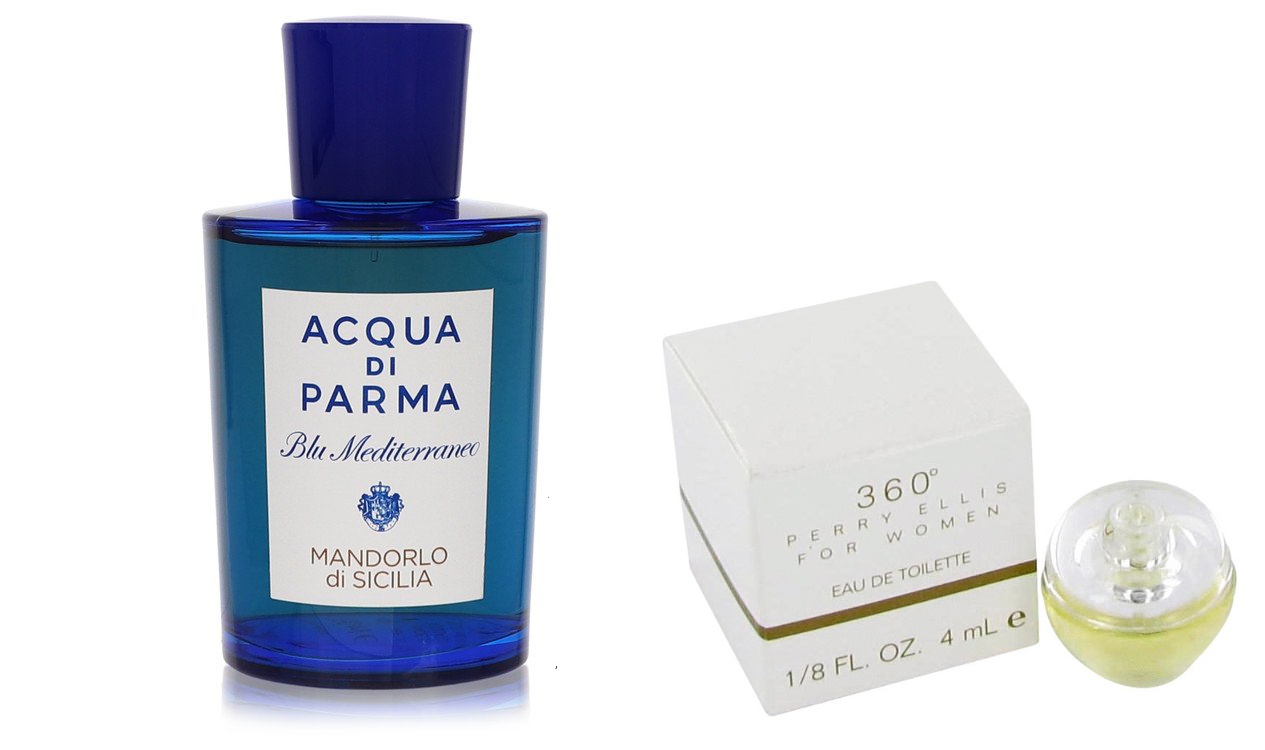 ACQUA DI PARMA Set   Blu Mediterraneo Mandorlo Di Sicilia  Acqua Di Parma EDT Spray (Tester) 5 oz And a perry ellis 360 Mini EDT .13 oz