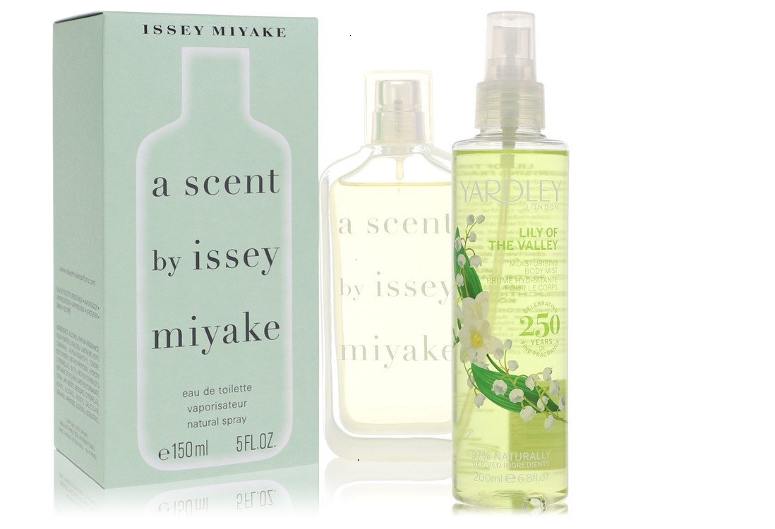 Issey Miyake Set of Womens A Scent by Issey Miyake EDT Spray 5 oz And a Lily of The Valley Yardley   Mist 6.8 oz 