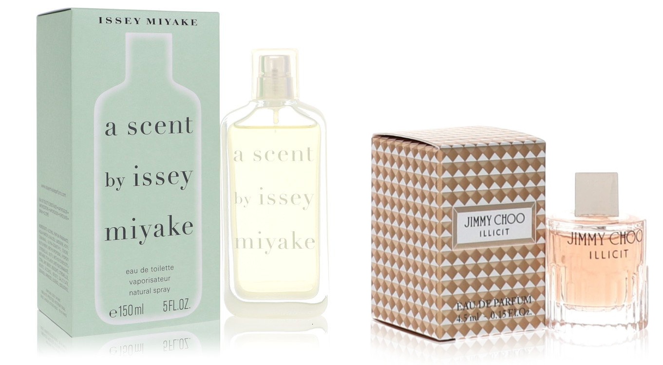 Issey Miyake Set of Womens A Scent by Issey Miyake EDT Spray 5 oz And a Jimmy Choo Illicit Mini EDP .15 oz