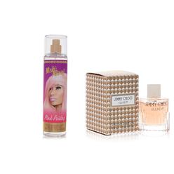 Nicki Minaj Set of Womens Pink Friday by Nicki Minaj   Mist Spray 8 oz  And a Jimmy Choo Illicit Mini EDP .15 oz